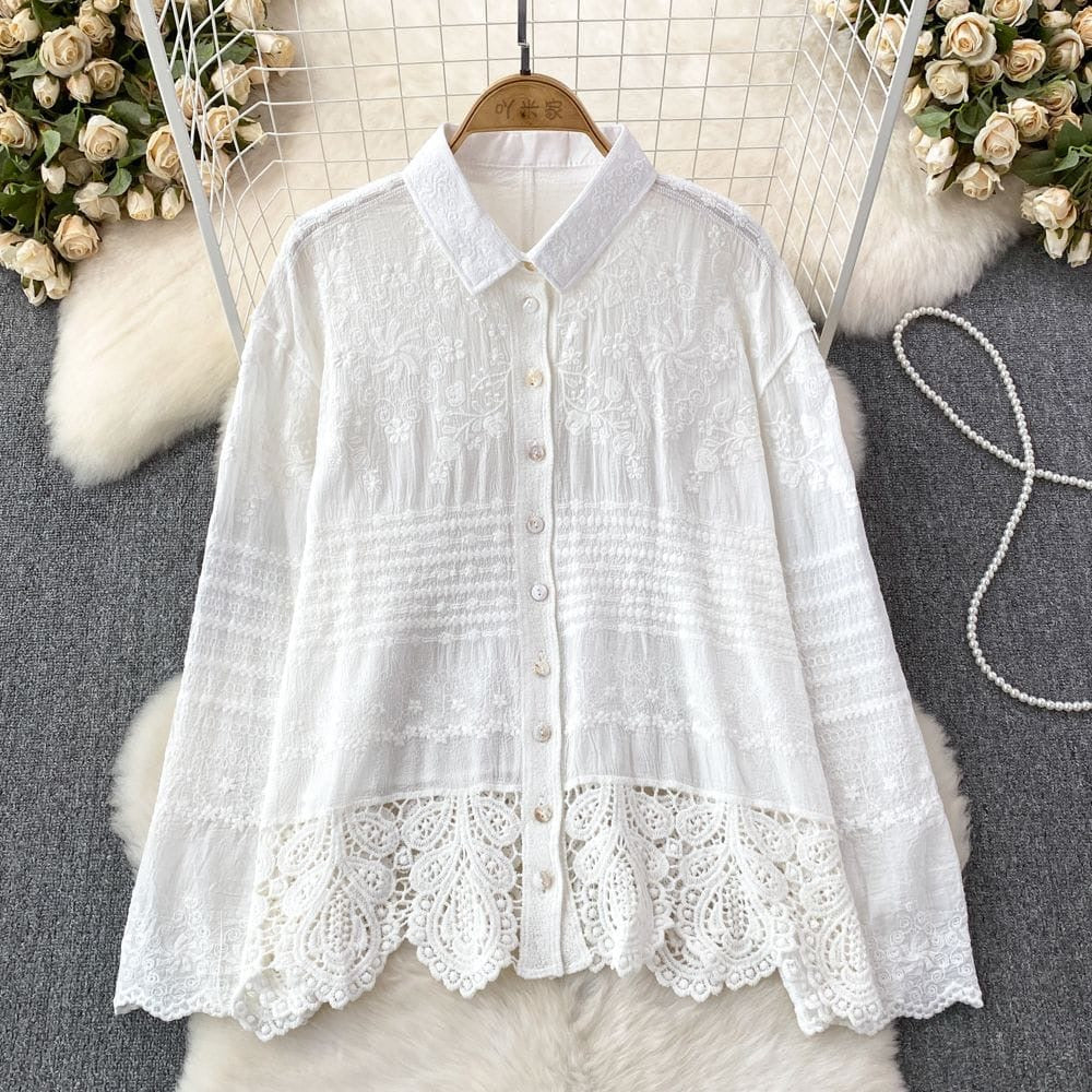 Serina Luxury Cutwork Shirt