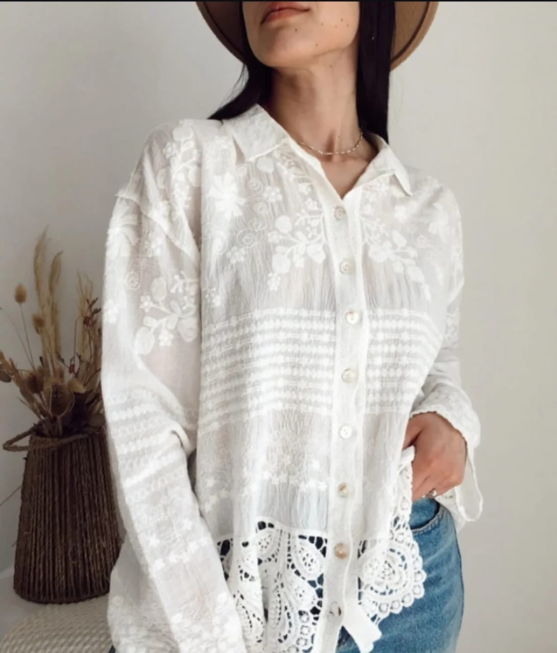 Serina Luxury Cutwork Shirt