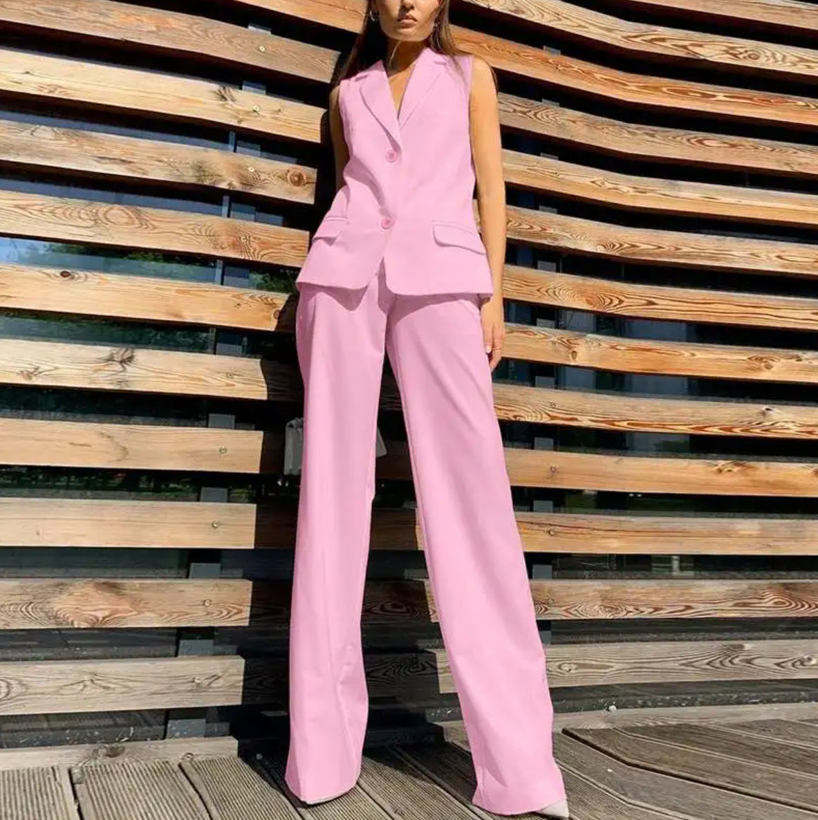 Ladyboss Suit Vest Wide Leg Pants