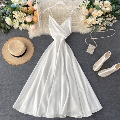 Elise Scheming Halter Lace-up Waist Dress