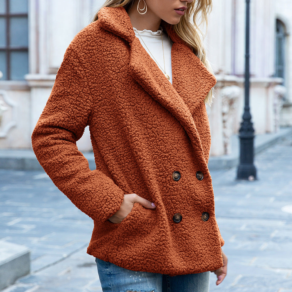 Sabina Lapel Fluffy Coat