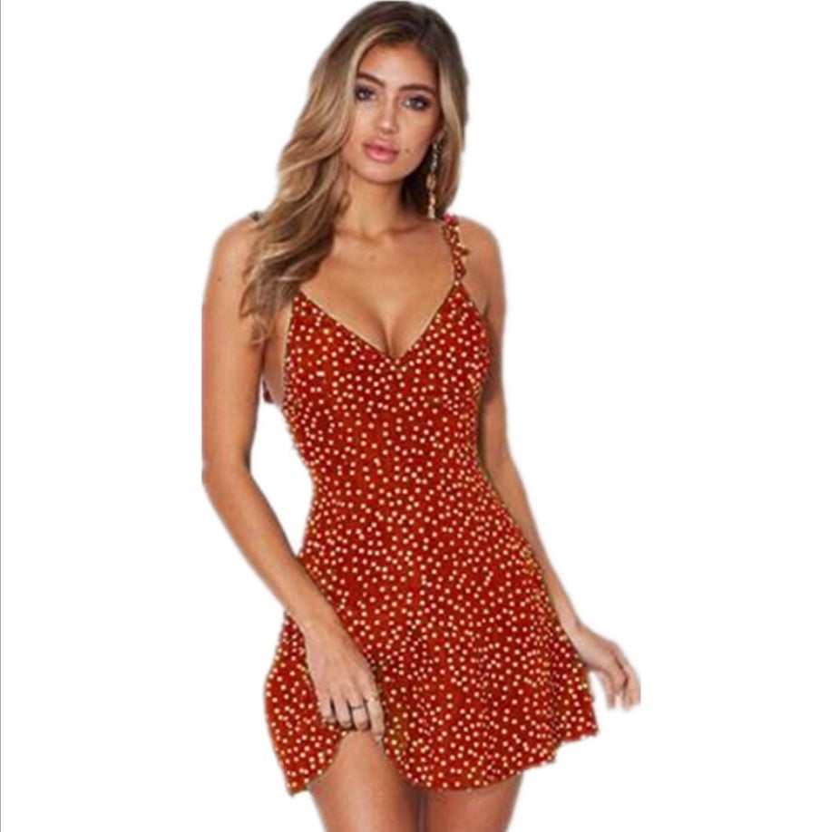 Maëlle Polka-dot Strappy Dress