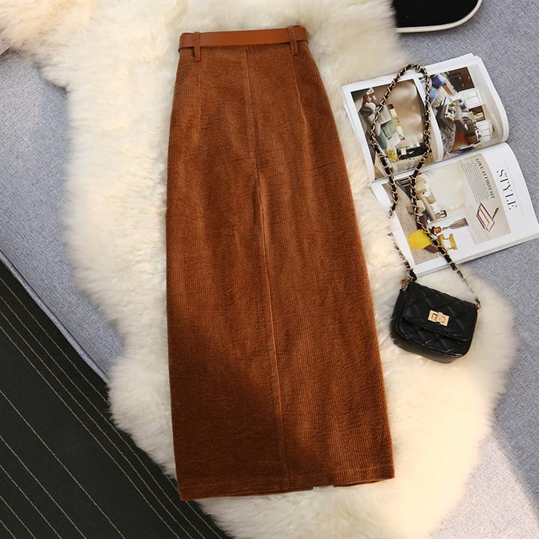 Vesper High Waist A- Line Corduroy Skirt