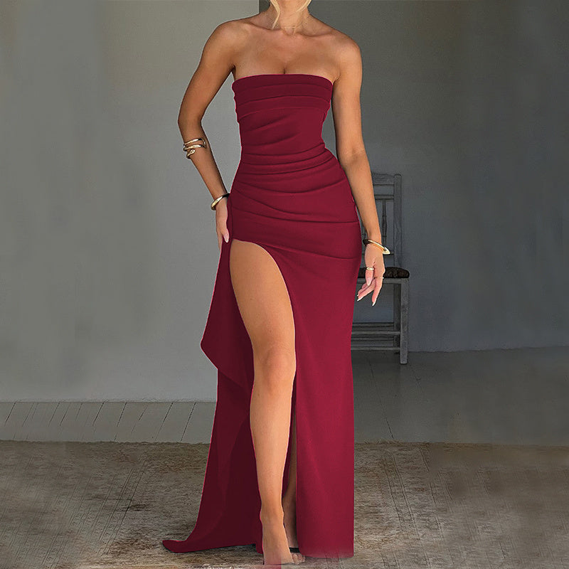 Irena Strapless Split Long Dress
