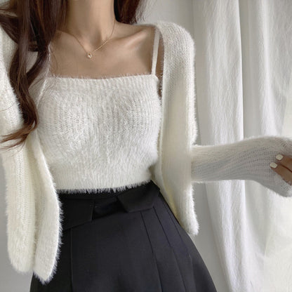 Gia Cardigan Coat & Tube Top Vest