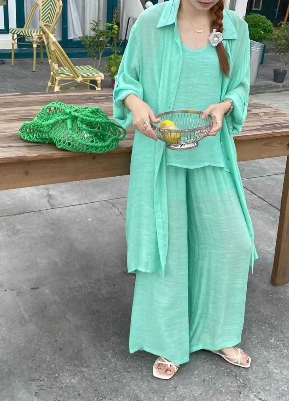 Bracy Luxury 3 Pc Linen Coord Set