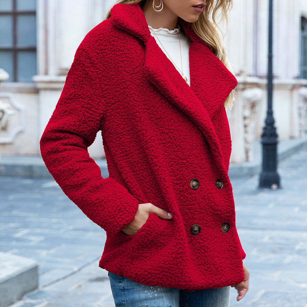 Sabina Lapel Fluffy Coat