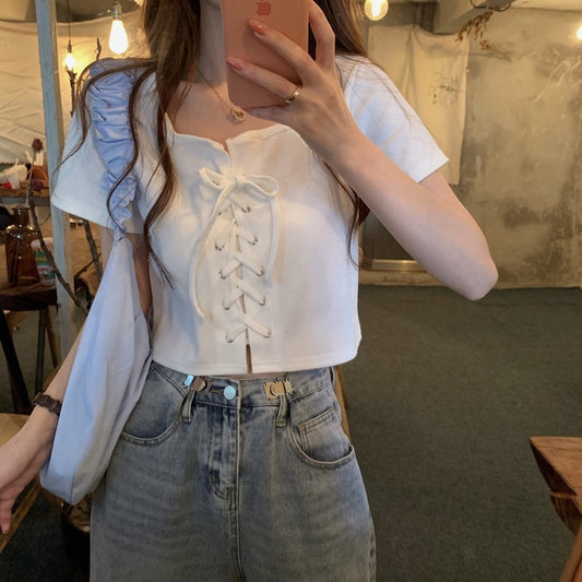 Charlotte string tie tee