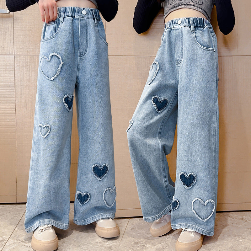 Love Raw Edge Denim Wide-leg Pants