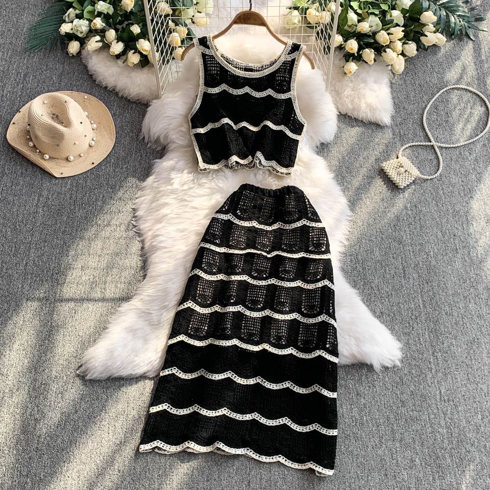 Tia Luxury Crochet Coord Set