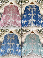 Bow Luxury Embroidery Shirt