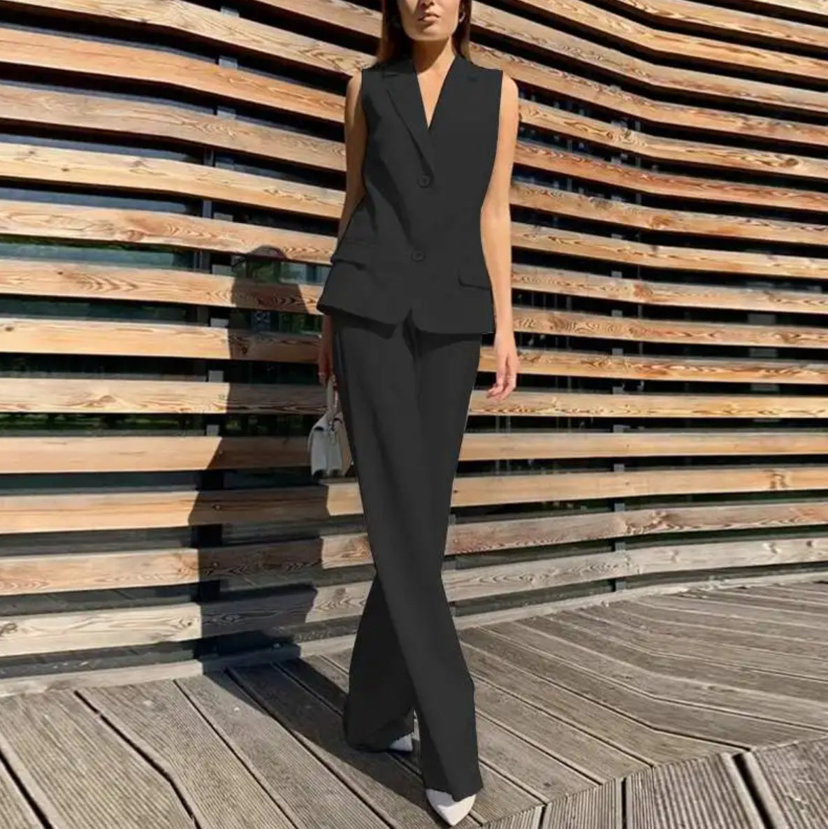 Ladyboss Suit Vest Wide Leg Pants