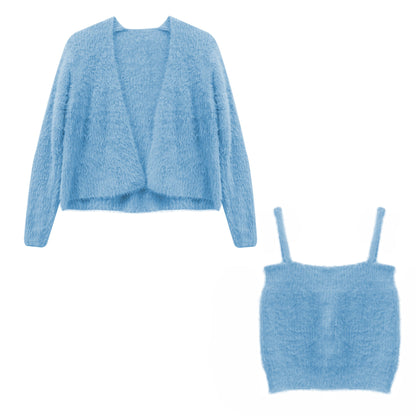 Gia Cardigan Coat & Tube Top Vest