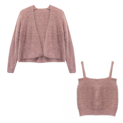 Gia Cardigan Coat & Tube Top Vest
