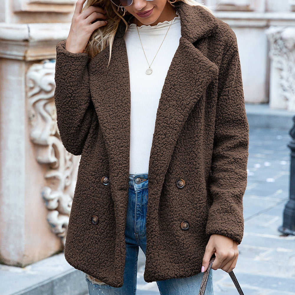 Sabina Lapel Fluffy Coat