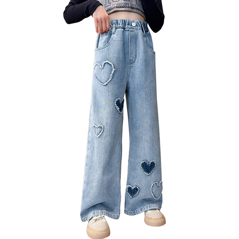 Love Raw Edge Denim Wide-leg Pants