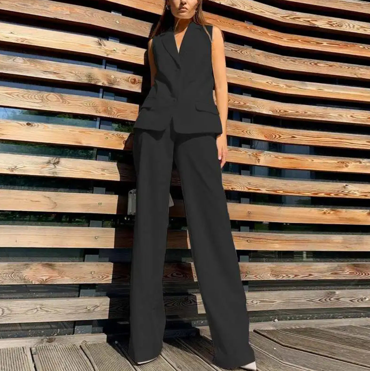 Ladyboss Suit Vest Wide Leg Pants