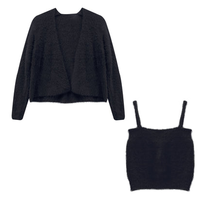 Gia Cardigan Coat & Tube Top Vest