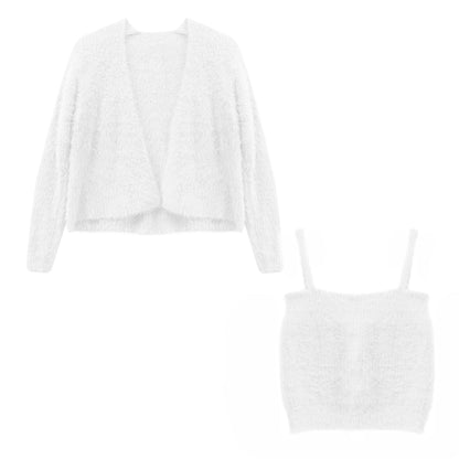 Gia Cardigan Coat & Tube Top Vest