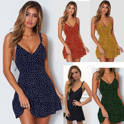 Maëlle Polka-dot Strappy Dress