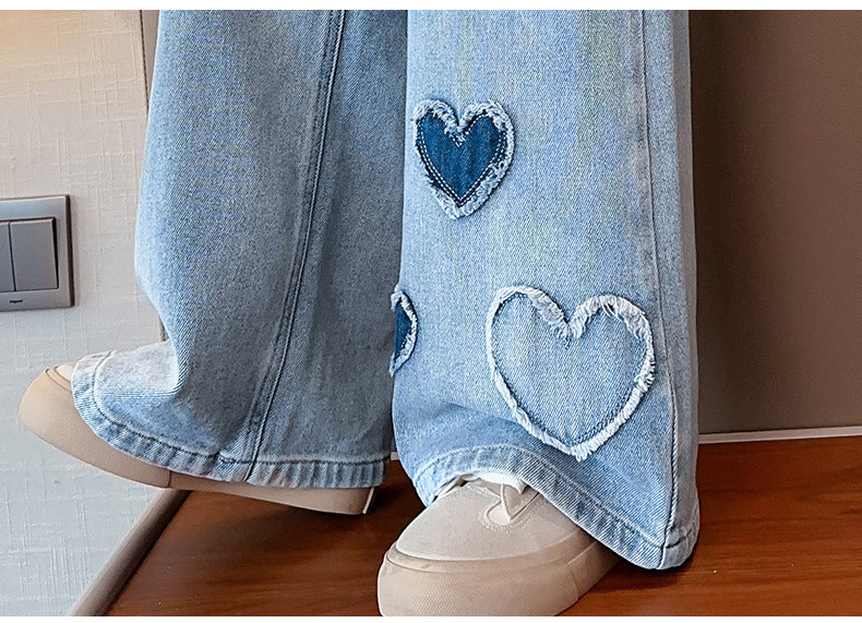 Love Raw Edge Denim Wide-leg Pants