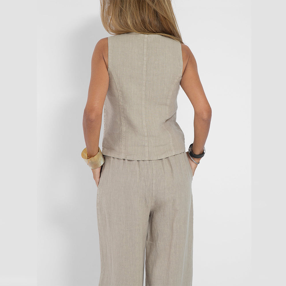 Lillian linen vest and pant co-ords