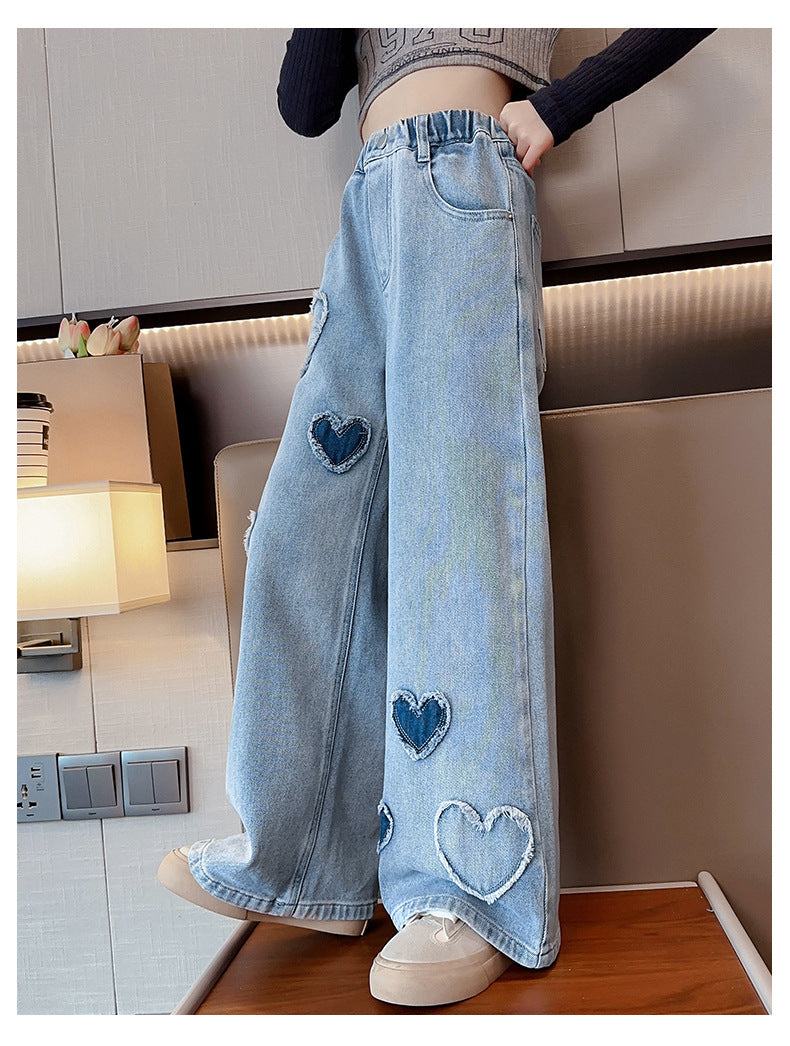 Love Raw Edge Denim Wide-leg Pants