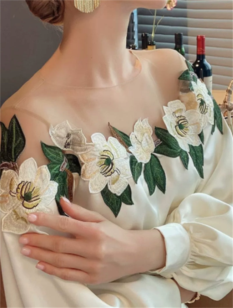 Hope Satin Embroidered Shirt