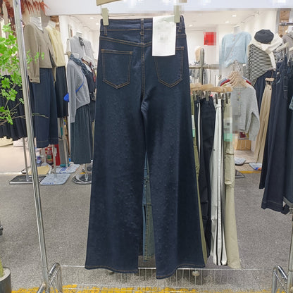 Korean Dark Blue Rhine Stone Jeans