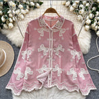 Bow Luxury Embroidery Shirt