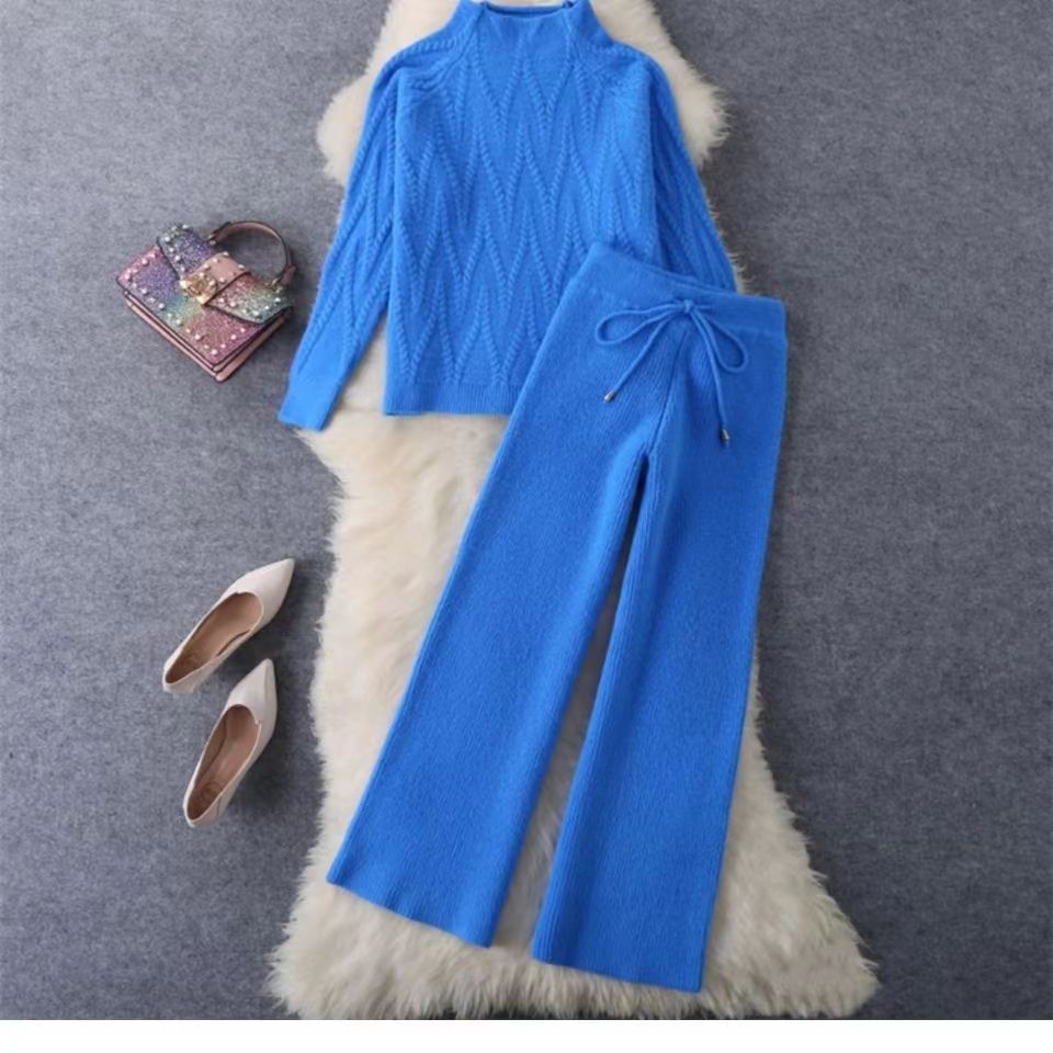 Fable Knitted Sweater Wide Leg Pants Two-piece Set