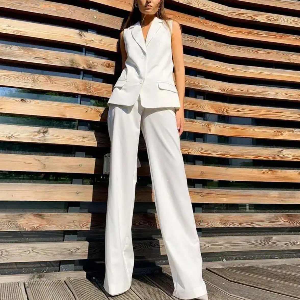 Ladyboss Suit Vest Wide Leg Pants