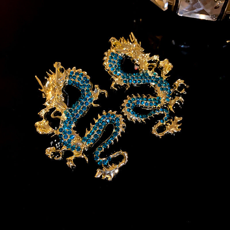 Retro Dragon Stud Earrings