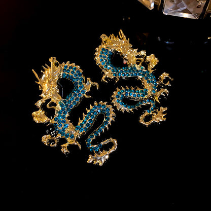 Retro Dragon Stud Earrings