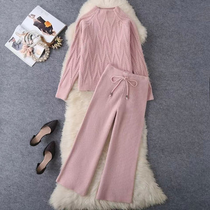 Fable Knitted Sweater Wide Leg Pants Two-piece Set