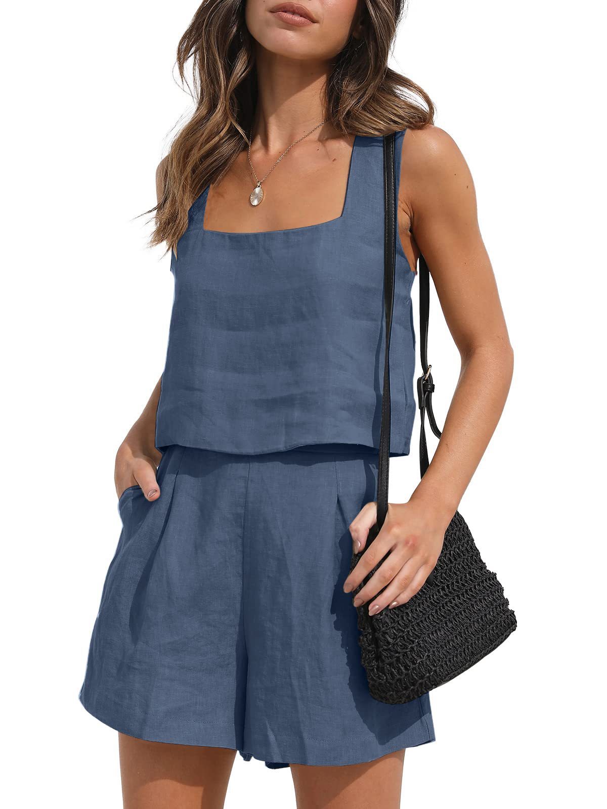 Lila Square Neck Co-ord