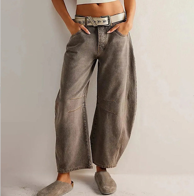 Dia High Stretch Mid-Rise Barrel Jeans