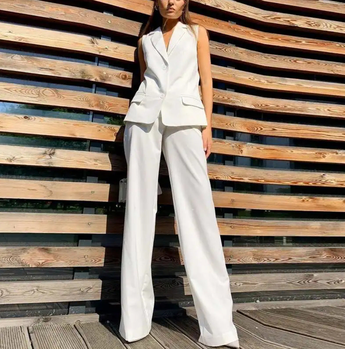 Ladyboss Suit Vest Wide Leg Pants