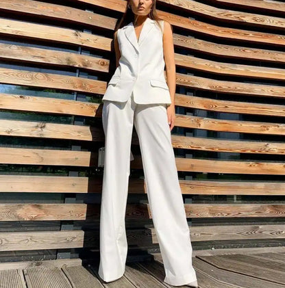 Ladyboss Suit Vest Wide Leg Pants