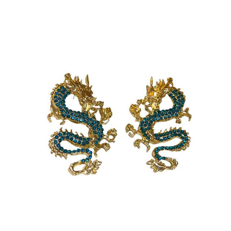 Retro Dragon Stud Earrings