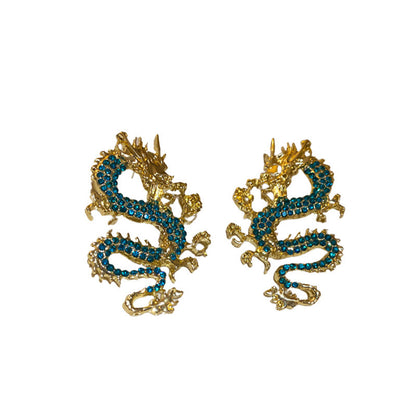 Retro Dragon Stud Earrings