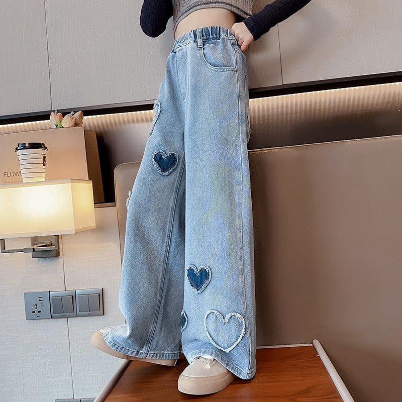 Love Raw Edge Denim Wide-leg Pants