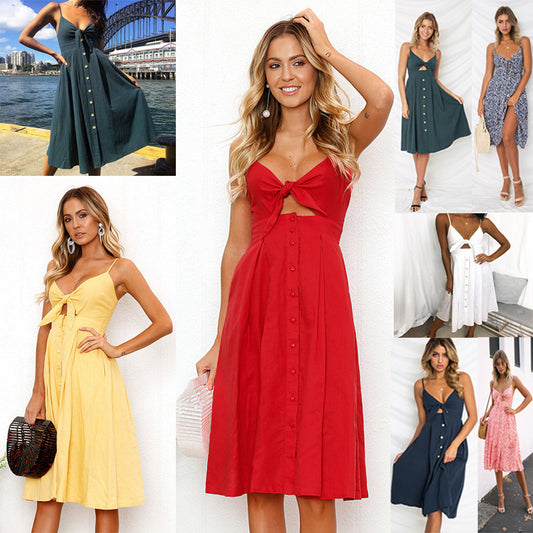 Alivia Buttoned bow Dress