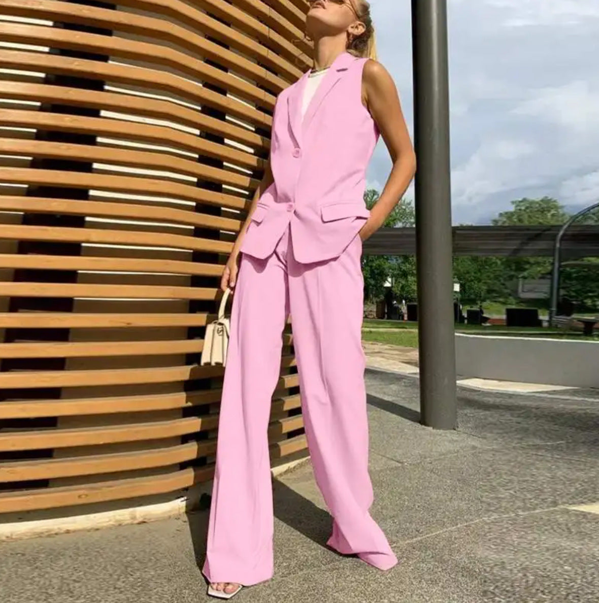 Ladyboss Suit Vest Wide Leg Pants