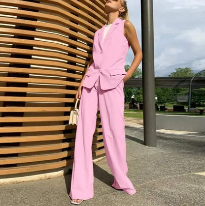 Ladyboss Suit Vest Wide Leg Pants