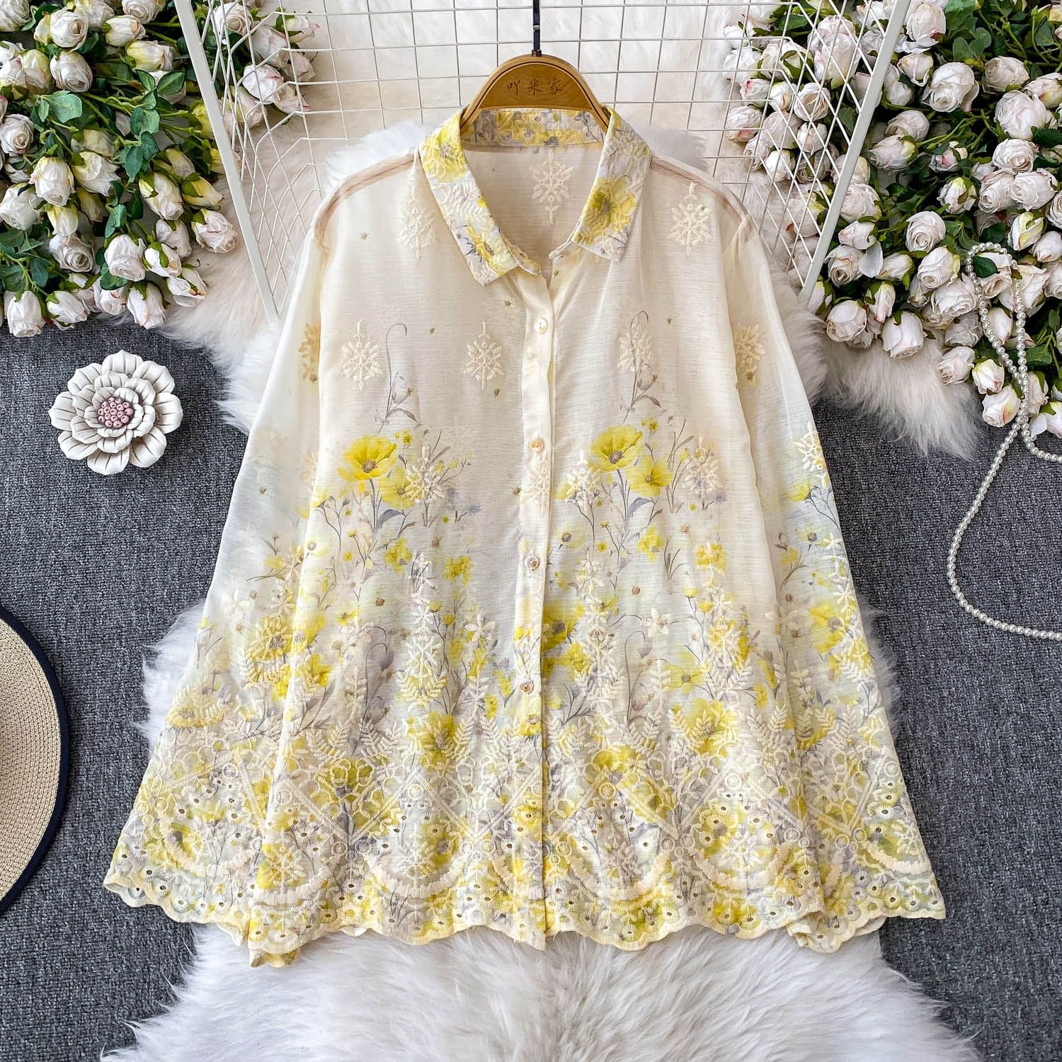 Elina Luxury Embroidery Shirt