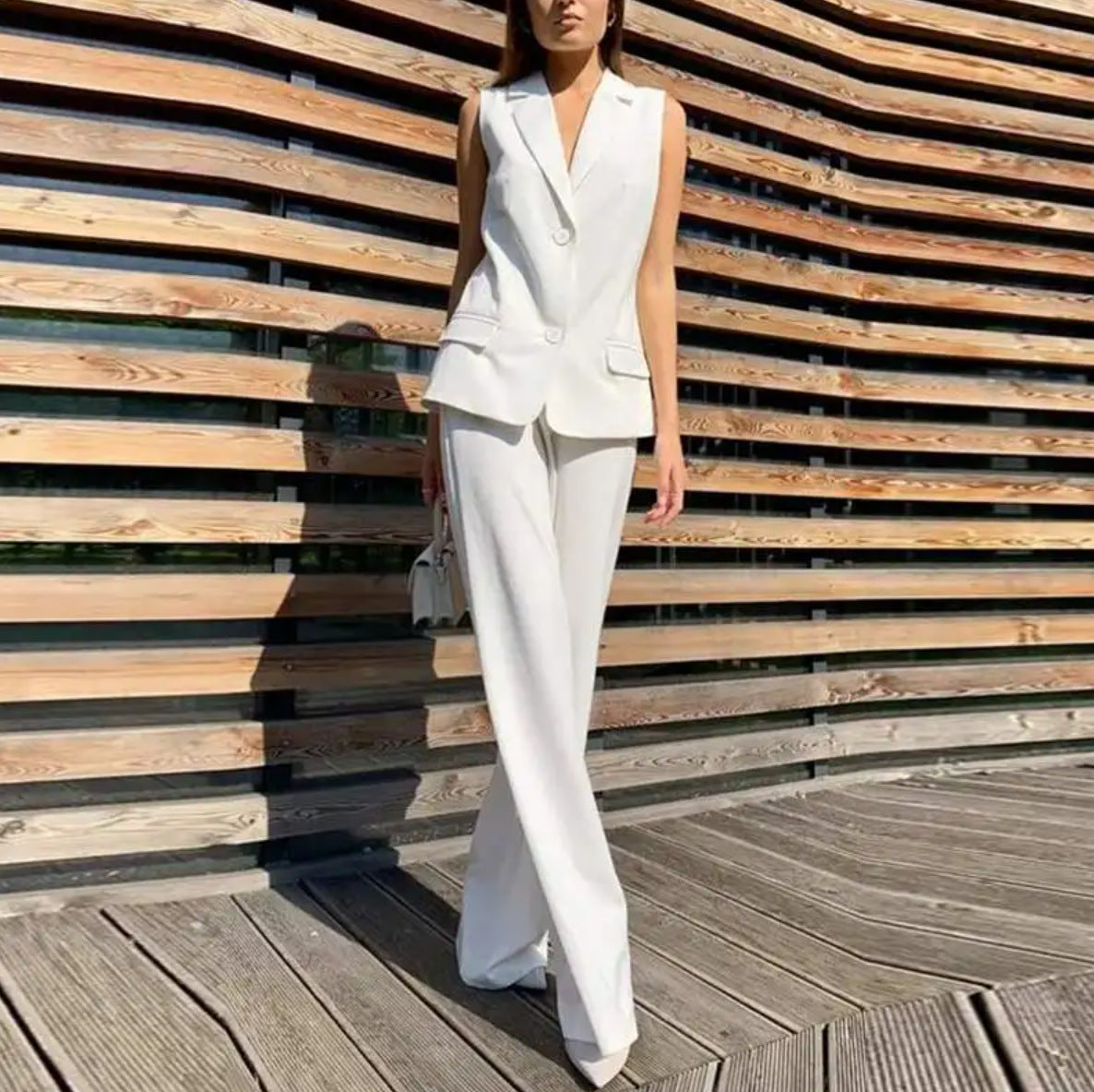 Ladyboss Suit Vest Wide Leg Pants
