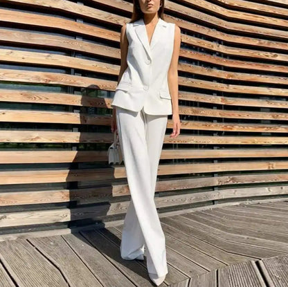 Ladyboss Suit Vest Wide Leg Pants