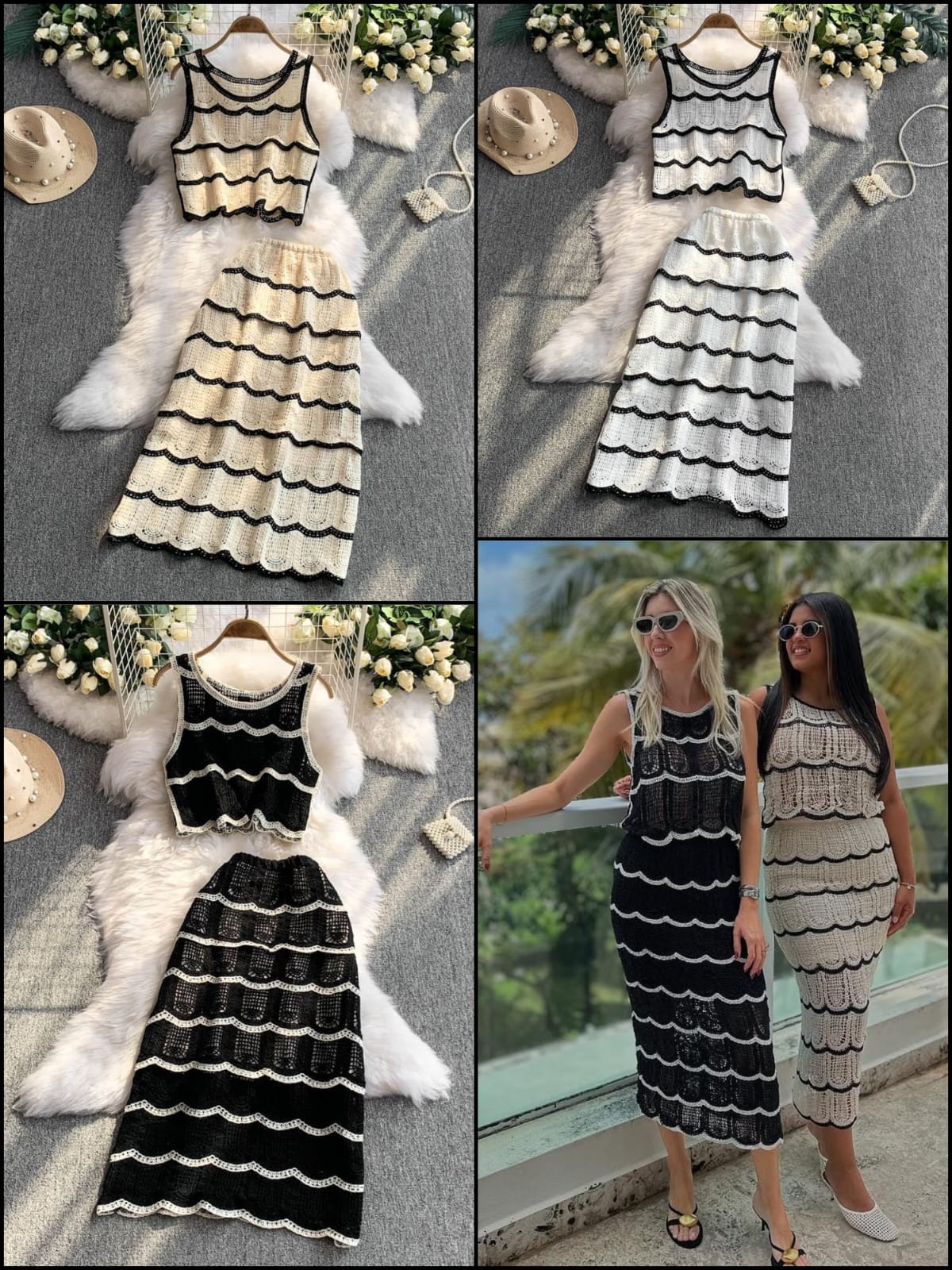 Tia Luxury Crochet Coord Set