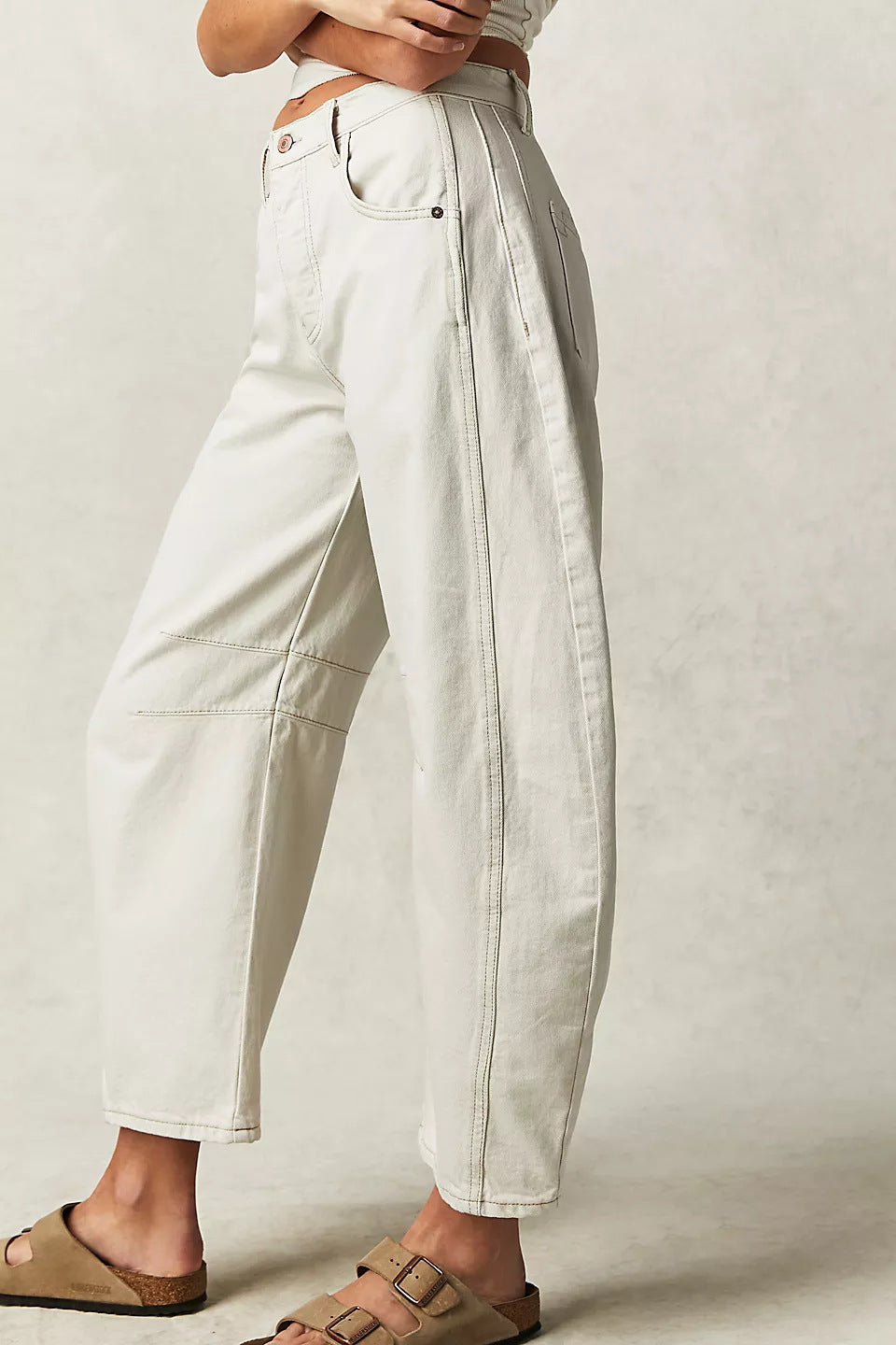 Dia High Stretch Mid-Rise Barrel Jeans